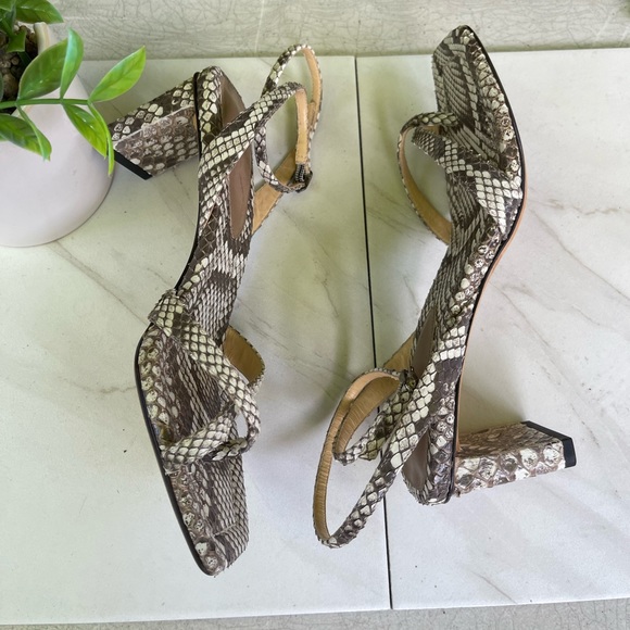 Alexandre Birman Nelly Square 50 Peyton multi Natural Exotic Sandals size 36/6 - Picture 9 of 13